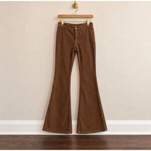 J. Galt Brown Corduroy Flare Pants High Waisted Bell Bottoms Size M RR193 YR47